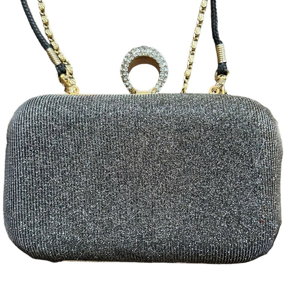 Diamond Clutch Fancy Purse Diamond & Gold design // removable straps